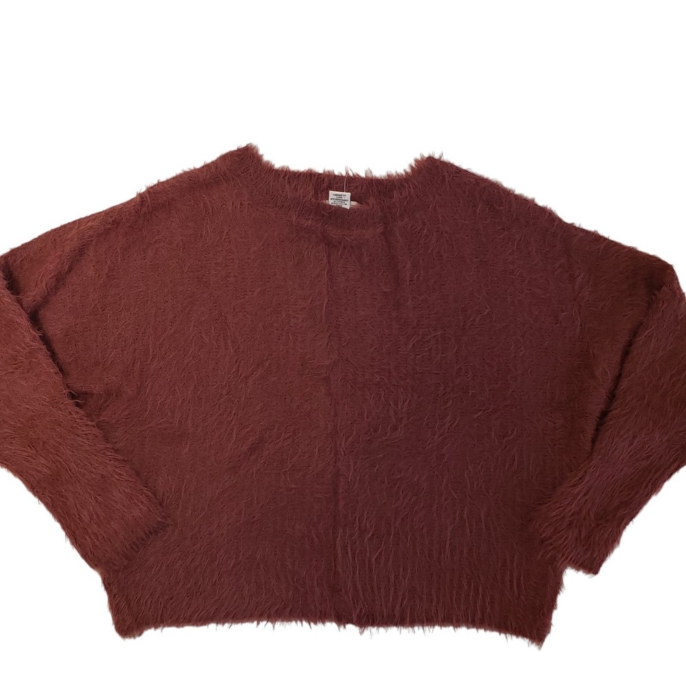 If it were me. Women's Burgundy Fuzzy Sweater; Size Medium